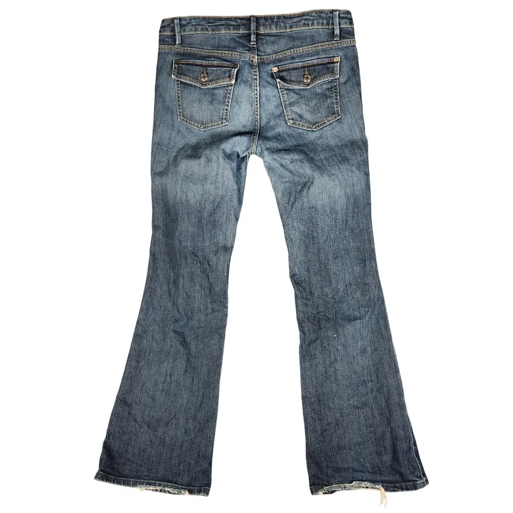 Banana Republic Bootcut Jeans‎ Men 10R Good Frayed Hem Stretch Denim FRAYED HEEL